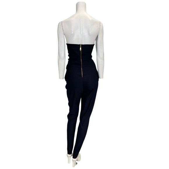 La Pateau Strapless Criss Cross Waist Jumpsuit Black Size XL NWT - Picture 2 of 2